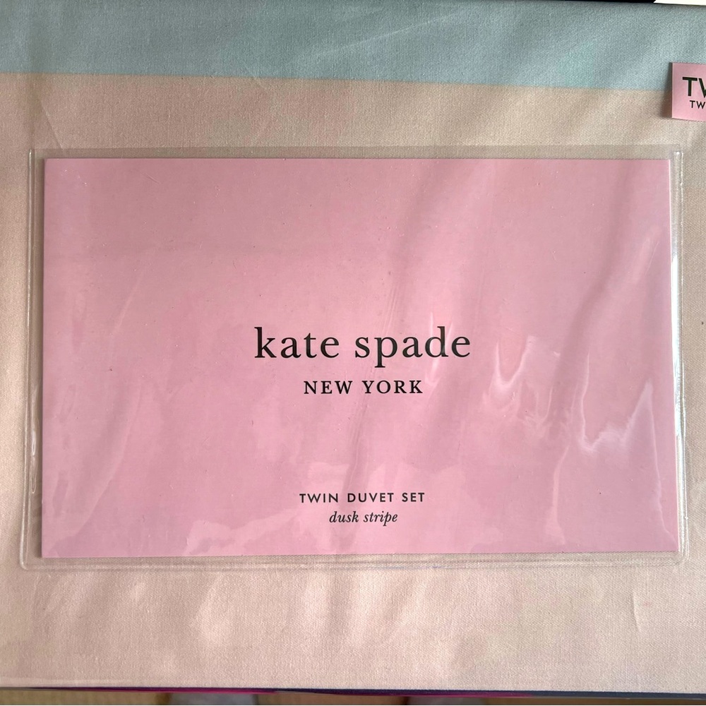 Kate Spade Twin Duvet Set in dusk stripe